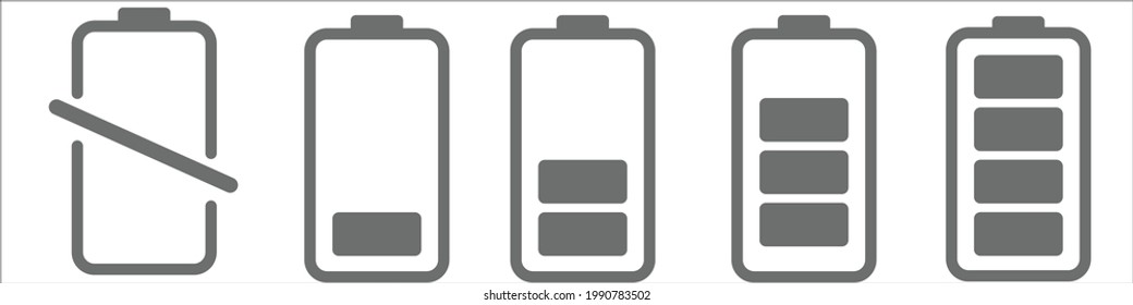 Battery indicator icons vector icon battery charge level power powerful full fun power running low full battery status set logo charge level empty bar loading gadgets alkaline tags
