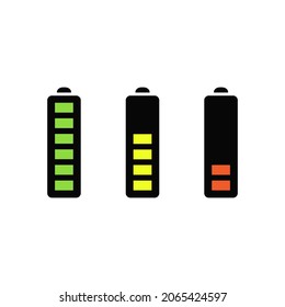 Iconos indicadores de batería, icono vector