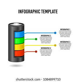 Battery indicator infographic design template.