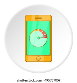 Battery indicator on phone icon. Cartoon illustration of battery indicator on phone vector icon for web