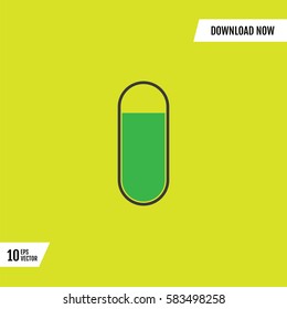 Battery indicator rounded shape seventy-five percent charged