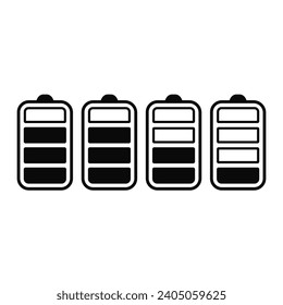 Battery Indicator Set In Black From Low To Full Energy Charger Sign Parameter
