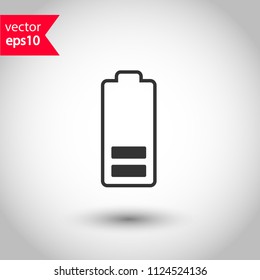 Battery indicator vector icon. Accumulator battery charge energy icon. Studio background. EPS 10 vector sign.