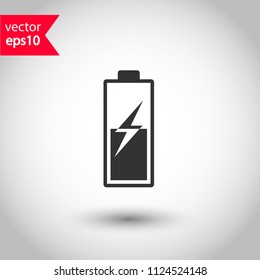 Battery indicator vector icon. Accumulator battery charge energy icon. Studio background. EPS 10 vector sign.