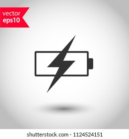 Battery indicator vector icon. Accumulator battery charge energy icon. Studio background. EPS 10 vector sign.