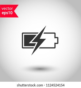 Battery indicator vector icon. Accumulator battery charge energy icon. Studio background. EPS 10 vector sign.