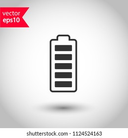 Battery indicator vector icon. Accumulator battery charge energy icon. Studio background. EPS 10 vector sign.