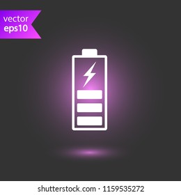 Battery indicator vector icon. Accumulator battery charge energy sign. EPS 10 flat symbol