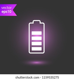 Battery indicator vector icon. Accumulator battery charge energy sign. EPS 10 flat symbol