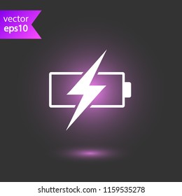 Battery indicator vector icon. Accumulator battery charge energy sign. EPS 10 flat symbol