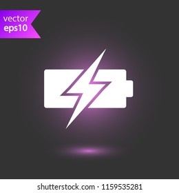 Icono vectorial indicador de batería. Signo de energía de carga de la batería del acumulador. Símbolo plano EPS 10