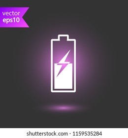 Battery indicator vector icon. Accumulator battery charge energy sign. EPS 10 flat symbol