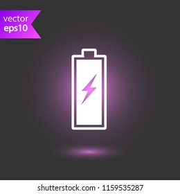 Battery indicator vector icon. Accumulator battery charge energy sign. EPS 10 flat symbol