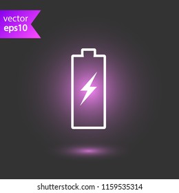 Battery indicator vector icon. Accumulator battery charge energy sign. EPS 10 flat symbol