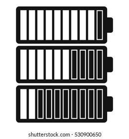 Battery indicators icon. Simple illustration of battery indicators vector icon for web design