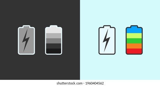 Battery indicators icon for your web site design, logo, app, UI. set battery logo symbol.
