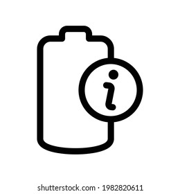 Battery info icon, Line Vector graphics