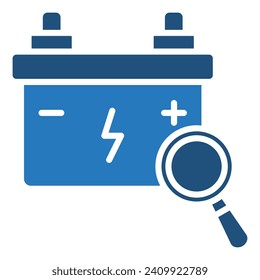 Ilustración de la línea de iconos de la inspección de la batería