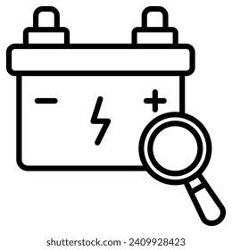 Ilustración de la línea de iconos de la inspección de la batería