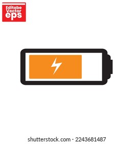battery isolated in white background. battery charging process icon. battery symbol