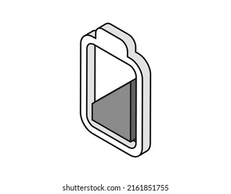 Battery isometric design icon. Vector web illustration. 3d colorful concept