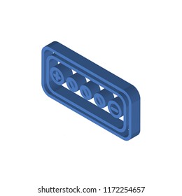 Battery isometric left top view 3D icon