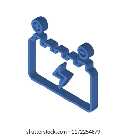 Battery isometric left top view 3D icon