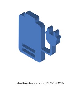 Battery isometric left top view 3D icon