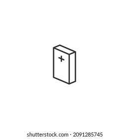 battery isometric line icon, editable stroke icon