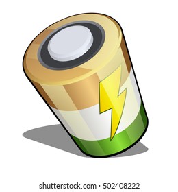 Battery in isometric projection isolated on a white background. Vector illustration.