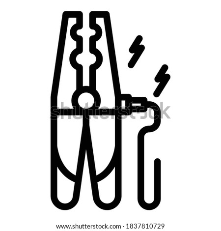 Battery jumper icon. Outline battery jumper vector icon for web design isolated on white background