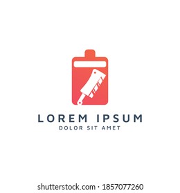 diseño de logotipo de espacio negativo de batería y cuchillo