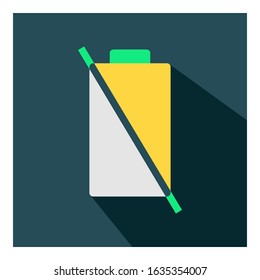 Battery label flat icon vector - ui icon vector  