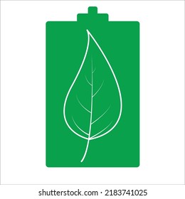 Battery leaf logo or icon illustration graphic web