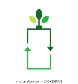 Battery with leaves logo template vector  clean energy icon design