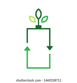 Battery with leaves logo template vector  clean energy icon design