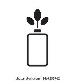 Battery with leaves logo template vector  clean energy icon design