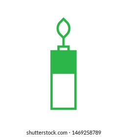 Battery with leaves logo template vector  clean energy icon design