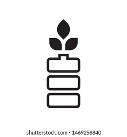 Battery with leaves logo template vector  clean energy icon design