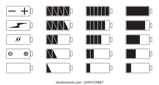 Battery. The level of charge. Gadget. Illustration.