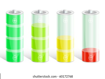 Battery with the level of charge. Vector illustration. EPS8