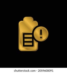 Battery Level gold plated metalic icon or logo vector