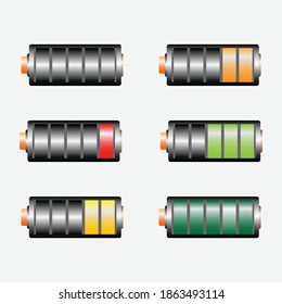 Battery level. Great vector for multimedia, smartphones, laptops, computers, applications, social media etc.