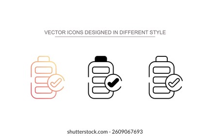Battery Level icon design with white background stock illustration