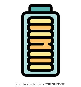 Battery level icon outline vector. Energy charge. Mobile accumulator color flat