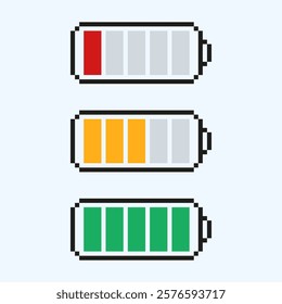 battery level icon in pixel art style