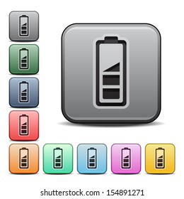 Battery Level Icon Square Icon with Color Variations