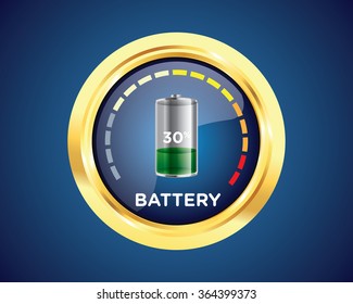 Battery Level Indicator percent badges with gold border