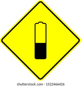 sinal de vetor amarelo indicador de nível de bateria