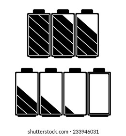 Battery level indicators battery symbols